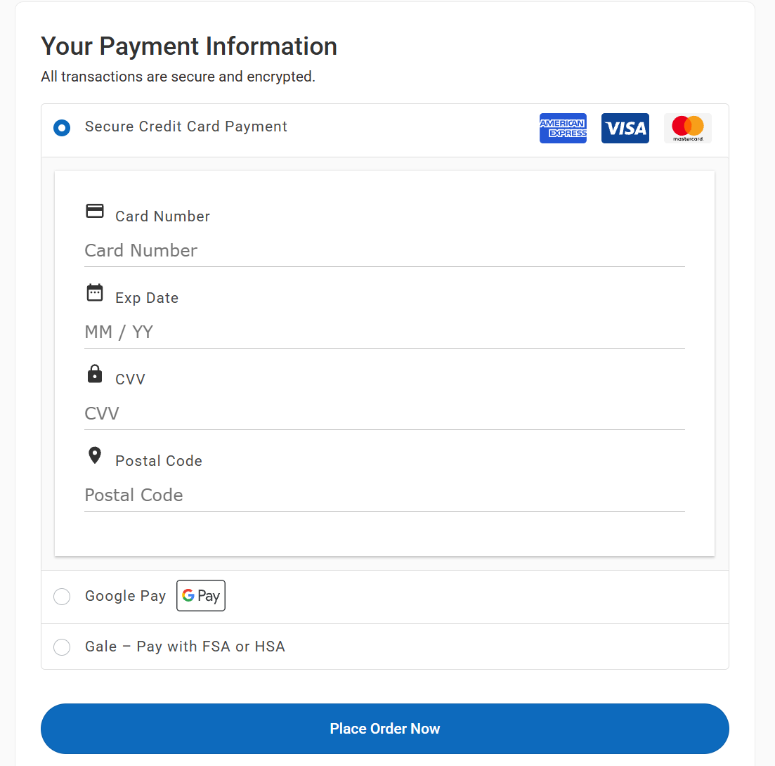 To pay with HSA/FSA: